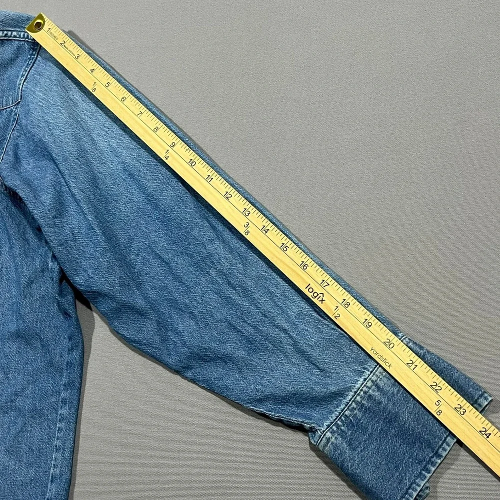 Wrangler Denim Western Shirt X-Long Tails Pearl Snap Big Man Fit Blue Mens 19-35